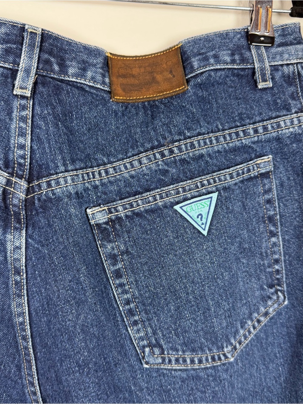 Guess Jeans Mens 36 Blue Denim Loose Fit Tapered Cotton Leg Vintage 90s - Picture 4 of 9